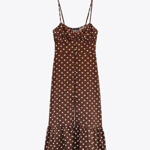 Zara Brown Polka Dot Dress - Brand New!